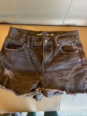 Old Navy Black Distressed Denim Cutoff Shorts
